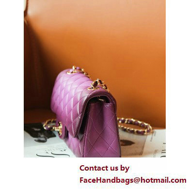 Chanel Gradient Lambskin  &  Gold-Tone Metal Small Classic Flap Handbag Purple 2025